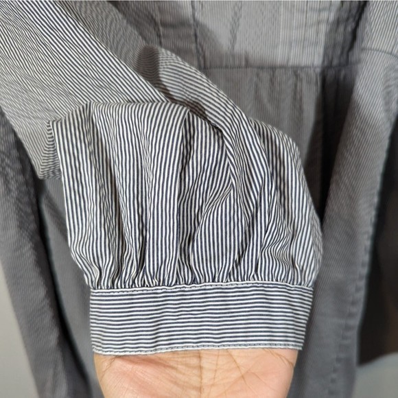 Lane Bryant Women Plus Size 22/24 Shirt Black Stripes Button Down Casual… - Picture 4 of 5